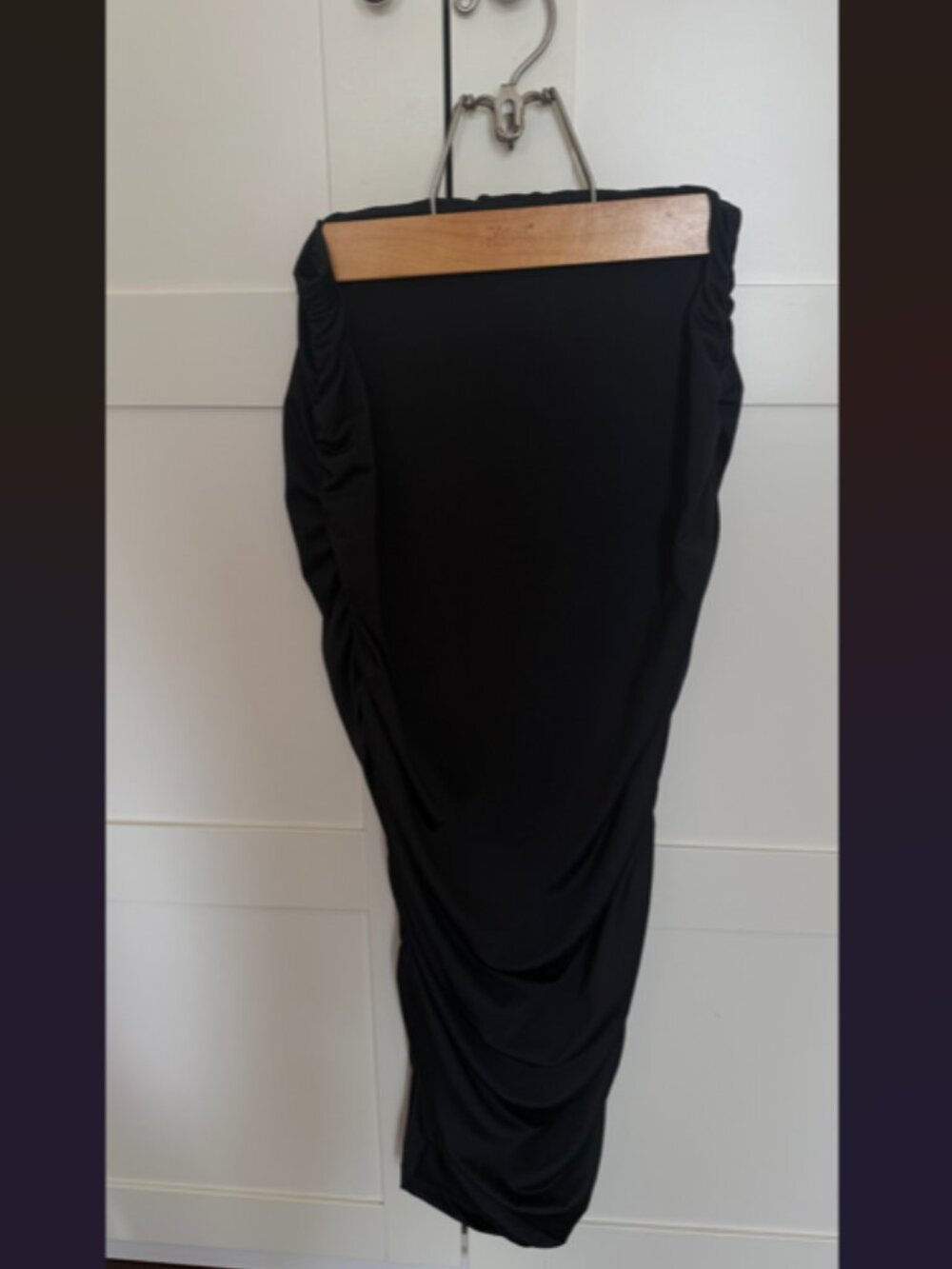 Forever 21 Ruched Black Maxi Pencil Skirt - Sz L